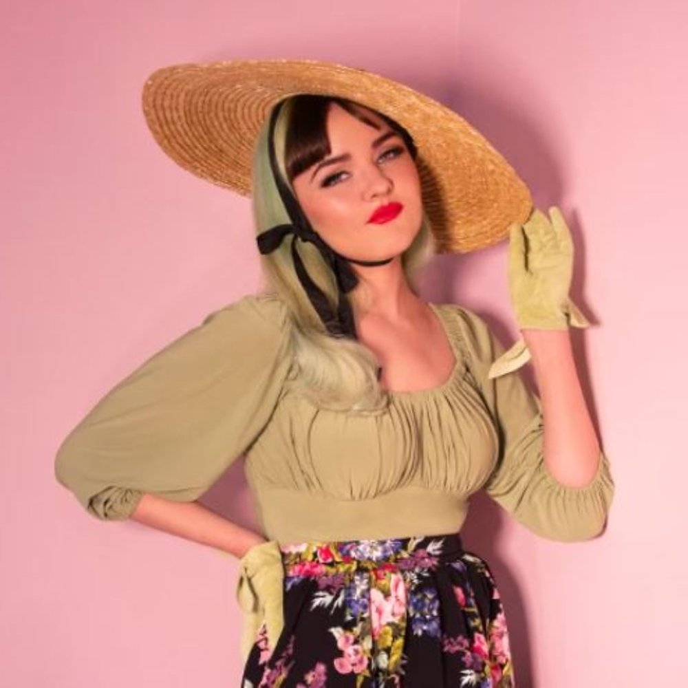 Sage green Vixen vacation blouse
